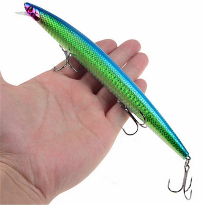 1gab jauni Big Laser Minnow zvejas mānekļi 18cm/24g zvejai ar cieto ēsmu Crankbaits Isca Artificiais Pesca jūras voblera peldēšanas ēsmas