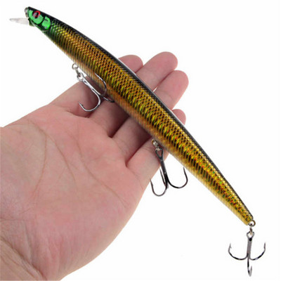 1gab jauni Big Laser Minnow zvejas mānekļi 18cm/24g zvejai ar cieto ēsmu Crankbaits Isca Artificiais Pesca jūras voblera peldēšanas ēsmas