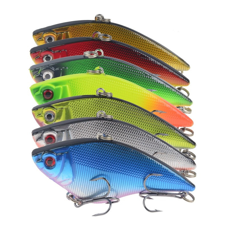1 tk kõva VIB püügilant 7cm 16g plastist kunstsööt Treble konksud Peche Bass haugi trolling Pesca kalastustarbed
