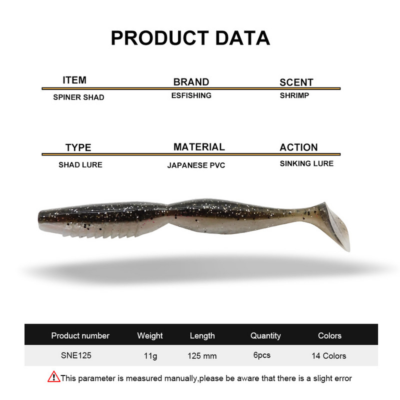 ESFISHING Kvaliteetne tehissööt, voblerivarre, 100 mm125 mm haugi bass T Saba jigging Pesca pehme kalastuslant