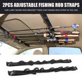 2 vnt transporto priemonės meškerės stovo koto laikiklis Reguliuojami dirželiai stogo bagažinės laikiklis 차량 낚시대 거치대 Support Canne à Pêche Palo Supporto