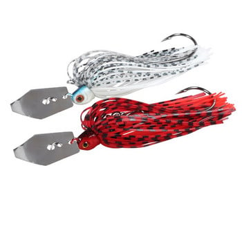 Fishing Lures 3 τμχ 94mm 9g Μεταλλικό Δόλωμα Λεπίδας με Λαστιχένια Φούστα Τεχνητό Wobbler Buzzbait Jigging Lure Spinner Δόλωμα