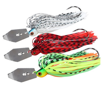 Naluci de pescuit 3 buc 94 mm 9 g Momeală metalică cu lamă cu fustă de cauciuc Wobbler artificial Buzzbait Jigging Momeală Spinner
