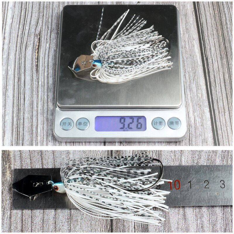 Naluci de pescuit 3 buc 94 mm 9 g Momeală metalică cu lamă cu fustă de cauciuc Wobbler artificial Buzzbait Jigging Momeală Spinner