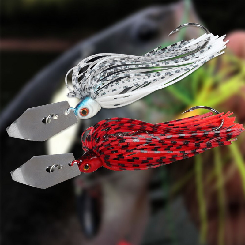 Naluci de pescuit 3 buc 94 mm 9 g Momeală metalică cu lamă cu fustă de cauciuc Wobbler artificial Buzzbait Jigging Momeală Spinner