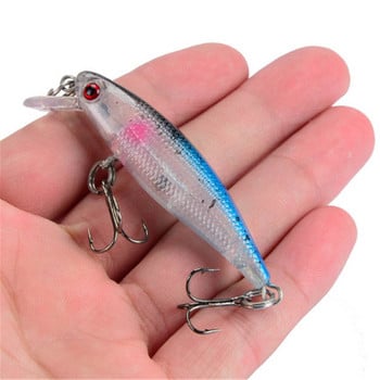 1PCS 6.5cm 4.5g Качествена примамка за риболов Minnow Lure 3D Eyes Пластмасова твърда стръв Pesca Изкуствен джиг Воблери Crankbait Риболовна стръв