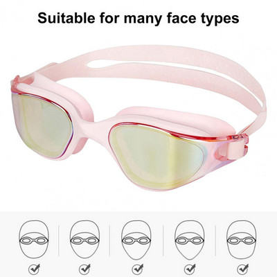 Peldēšanas aizsargbrilles Profesionālas pretsvīšanas peldēšanas brilles ar UV aizsardzību Plašs skats vīriešiem Sievietēm Ergonomisks dizains bez noplūdēm