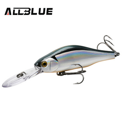 ALLBLUE HUNCH 70SP DR Професионална риболовна примамка 70 мм 10 г висящ воблер Minnow Дълбочина 1,5-2 м Принадлежности за изкуствена стръв за бас щука