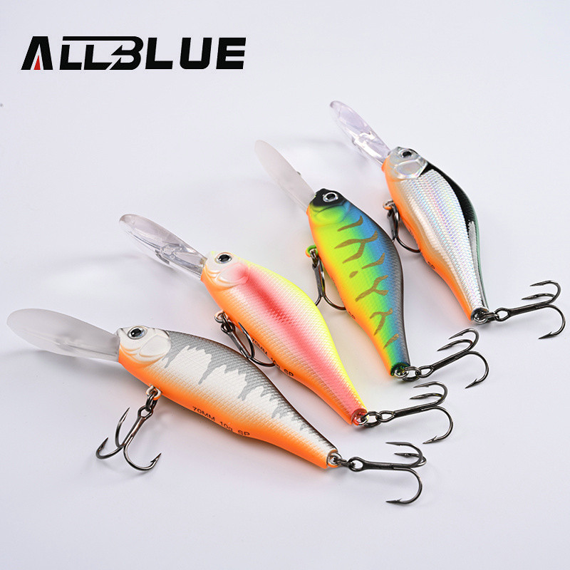 ALLBLUE HUNCH 70SP DR Nalucă de pescuit profesională 70mm 10g Suspend Wobbler Minnow Adâncime 1,5-2m Bass Stiuca Momeală artificială