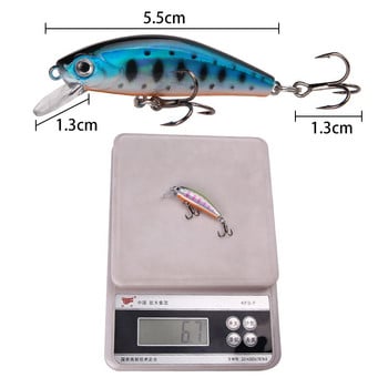 1τμχ Sinking wobbler 3D Eyes Fishing Lure 5,5cm 6,7g Mini Minnow Artificial Hard Bait Crankbait Floating Fishing Tacking