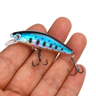 1gab grimstošs vobleris 3D Eyes zvejas māneklis 5,5cm 6,7g Mini Minnow mākslīgā cietā ēsma Crankbait peldošs makšķerēšanas piederumi