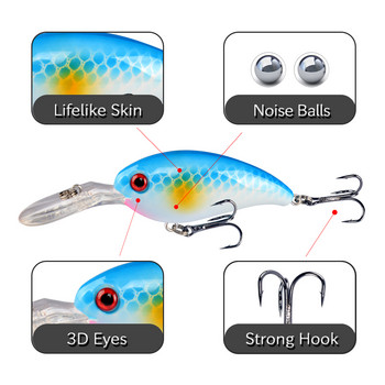 1 бр. Crank риболовна примамка Изкуствени твърди примамки 10 см/15 g Crankbait Jerkbait Wobbler Риболовни принадлежности Добри куки за високи честоти