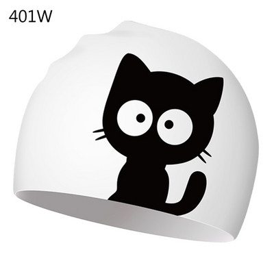 Armas kassi ujumismüts pikkadele juustele kõrvad kaitsevad lapsi lapsi veekindel elastne silikoon basseini müts ujumismütsid sukeldumismüts