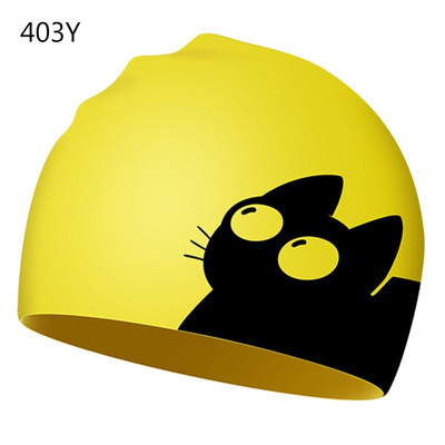 Armas kassi ujumismüts pikkadele juustele kõrvad kaitsevad lapsi lapsi veekindel elastne silikoon basseini müts ujumismütsid sukeldumismüts