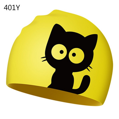 Armas kassi ujumismüts pikkadele juustele kõrvad kaitsevad lapsi lapsi veekindel elastne silikoon basseini müts ujumismütsid sukeldumismüts
