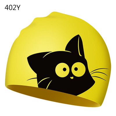 Armas kassi ujumismüts pikkadele juustele kõrvad kaitsevad lapsi lapsi veekindel elastne silikoon basseini müts ujumismütsid sukeldumismüts