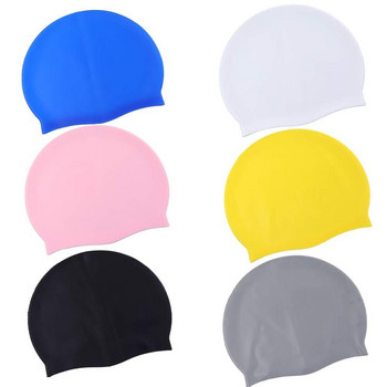 Ελαστικό καπέλο κολύμβησης σιλικόνης αδιάβροχο καπέλο κολύμβησης για άντρες Γυναίκες ενηλίκων Παιδιά μακριά μαλλιά Καπέλα πισίνας Protect Ears Εξοπλισμός κολύμβησης