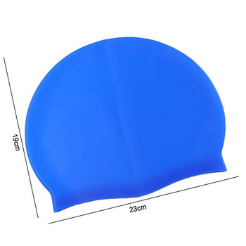 Силиконова еластична шапка за плуване Водоустойчива шапка за плуване за мъже Жени Възрастни Деца Шапки за басейн с дълга коса Защита на ушите Оборудване за плуване