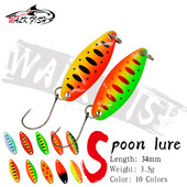 WALK FISH 3,4 cm 3,5 g fém pergető kanalas pisztráng horgász csali kemény csali flitterek zaj Paillette mesterséges csali flitterek