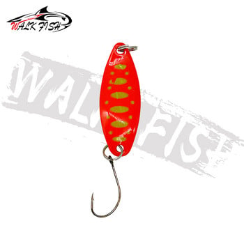 WALK FISH 3.4cm 3.5g Метална блесна Лъжица Пъстърва Риболовна примамка Твърда стръв Пайети Шум Paillette Изкуствена стръв Спиннер с пайети