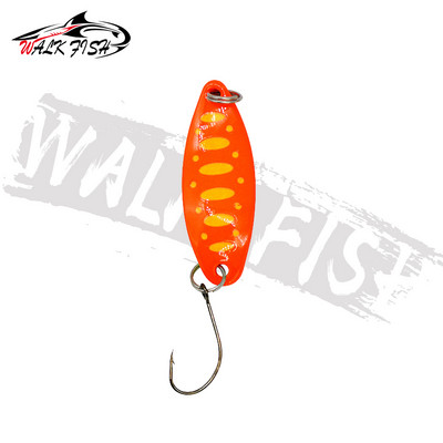 WALK FISH 3,4 cm 3,5 g fém pergető kanalas pisztráng horgász csali kemény csali flitterek zaj Paillette mesterséges csali flitterek