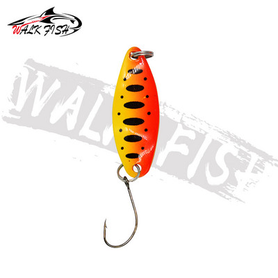 WALK FISH 3,4 cm 3,5 g fém pergető kanalas pisztráng horgász csali kemény csali flitterek zaj Paillette mesterséges csali flitterek
