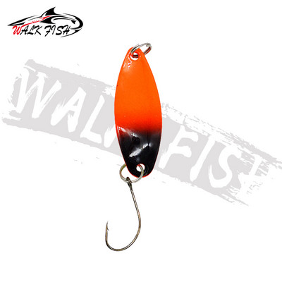 WALK FISH 3,4 cm 3,5 g fém pergető kanalas pisztráng horgász csali kemény csali flitterek zaj Paillette mesterséges csali flitterek