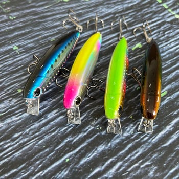 80mm 13g Sinking Minnow Fishing Lure Wobblers για πέστροφα Τεχνητό σκληρό δόλωμα Άγκιστρα Pesca Πλαστικά αξεσουάρ 3D αξεσουάρ μαγιό