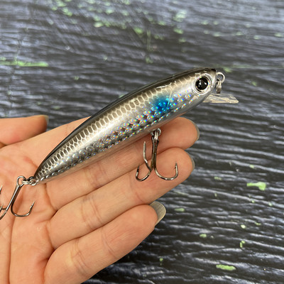 80mm 13g Sinking Minnow Fishing Lure Wobblers για πέστροφα Τεχνητό σκληρό δόλωμα Άγκιστρα Pesca Πλαστικά αξεσουάρ 3D αξεσουάρ μαγιό