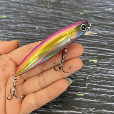 80mm 13g Sinking Minnow Fishing Lure Wobblers για πέστροφα Τεχνητό σκληρό δόλωμα Άγκιστρα Pesca Πλαστικά αξεσουάρ 3D αξεσουάρ μαγιό