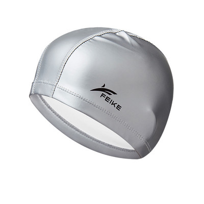 Mehed Naised Täiskasvanud elastne veekindel PU-kangast ujumismüts Spordibasseini müts Ujumismütsid Pikad juuksed Kõrvakaitse Müts