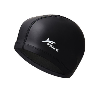 Mehed Naised Täiskasvanud elastne veekindel PU-kangast ujumismüts Spordibasseini müts Ujumismütsid Pikad juuksed Kõrvakaitse Müts
