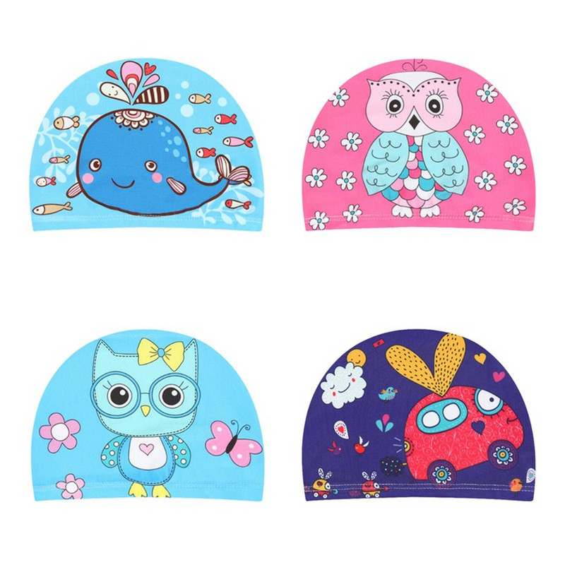 1-10-aastased multifilmid loomad lapsed ujumismütsid elastsed elastsed poisid Gilrs ujumismüts pikkade juustega veekindel basseini müts