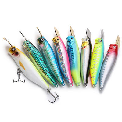 Zīmuļu zvejas vilinājums Topwater Popper 13 23g Trolling Swimbait Walk The Dog Surface Jerkbait Japānas vobleris plēsoņa zandartam