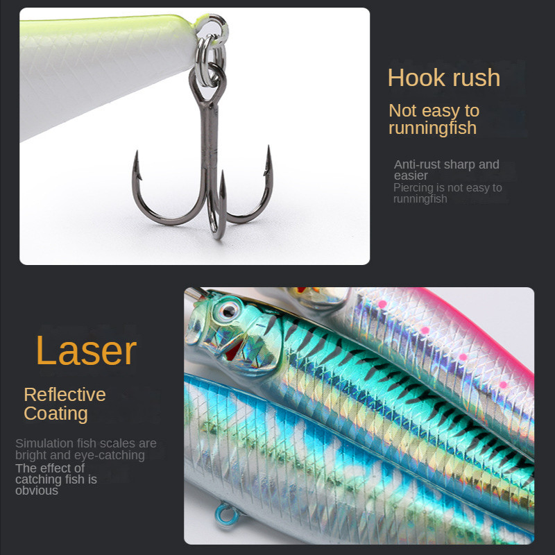 Rybárska návnada na ceruzky, Topwater Popper 13 23g, Trolling Swimbait, Walk The Dog, Surface Jerkbait, Japonský wobler na dravého ostrieža.