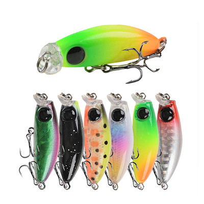 1gab Lēnām grimstoši Minnow zvejas vilinājuma vobleri 43mm 2,7g Isca mākslīgā plastmasa cietā ēsma mini crankbait foreles līdakas piederumi