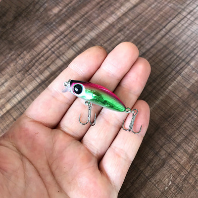 1gab Lēnām grimstoši Minnow zvejas vilinājuma vobleri 43mm 2,7g Isca mākslīgā plastmasa cietā ēsma mini crankbait foreles līdakas piederumi