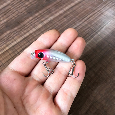 1gab Lēnām grimstoši Minnow zvejas vilinājuma vobleri 43mm 2,7g Isca mākslīgā plastmasa cietā ēsma mini crankbait foreles līdakas piederumi