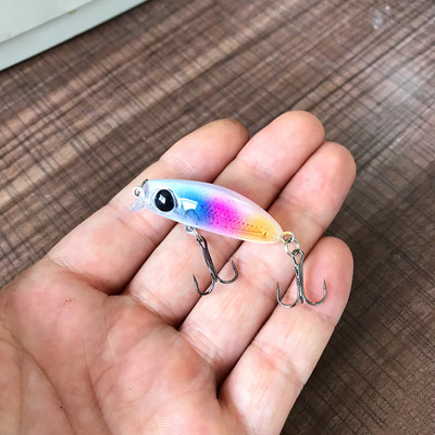 1gab Lēnām grimstoši Minnow zvejas vilinājuma vobleri 43mm 2,7g Isca mākslīgā plastmasa cietā ēsma mini crankbait foreles līdakas piederumi