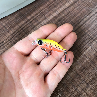 1gab Lēnām grimstoši Minnow zvejas vilinājuma vobleri 43mm 2,7g Isca mākslīgā plastmasa cietā ēsma mini crankbait foreles līdakas piederumi