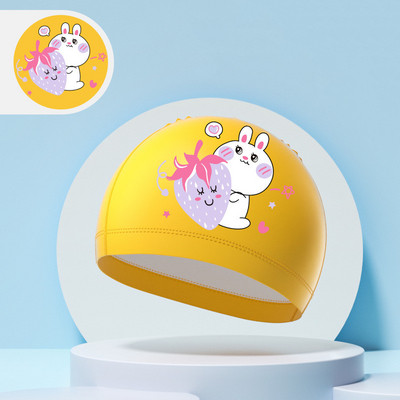 Παιδικά σκουφάκια κολύμβησης αγόρια κορίτσια Παιδιά χαριτωμένα καρτούν καπέλο κολύμβησης με υψηλή ελαστική προστασία αυτιών PU αδιάβροχο σκουφάκι κολύμβησης 2024 Νέο