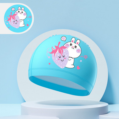 Παιδικά σκουφάκια κολύμβησης αγόρια κορίτσια Παιδιά χαριτωμένα καρτούν καπέλο κολύμβησης με υψηλή ελαστική προστασία αυτιών PU αδιάβροχο σκουφάκι κολύμβησης 2024 Νέο