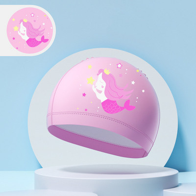 Παιδικά σκουφάκια κολύμβησης αγόρια κορίτσια Παιδιά χαριτωμένα καρτούν καπέλο κολύμβησης με υψηλή ελαστική προστασία αυτιών PU αδιάβροχο σκουφάκι κολύμβησης 2024 Νέο