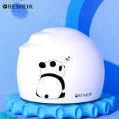 Silikoonist ujumismütsi basseinivarustus elastsed panda mustriga ujumismütsid libisemisvastased kõrvakaitsed ujumismütsid