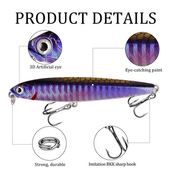 1 τεμ. Sinking Pencil Fishing Lure Wobblers 8cm 10-14g Bass Artificial Hard Bait Minnow Υψηλής ποιότητας Jigging Pesca Fishing Tackle