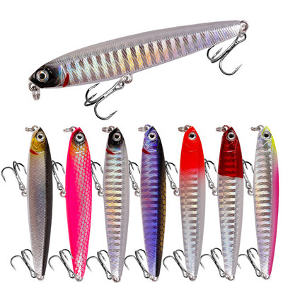 1Gb grimstoši zīmuļa makšķerēšanas vobleri 8cm 10-14g bass mākslīgā cietā ēsma Minnow augstas kvalitātes Jigging Pesca makšķerēšanas piederumi