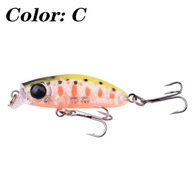 1tk Mini uppuv vobler Minnow kalapüügilant 4cm 3g tehisplastist kõva sööt forelli bass haugi Crankbaits kalastustarbed