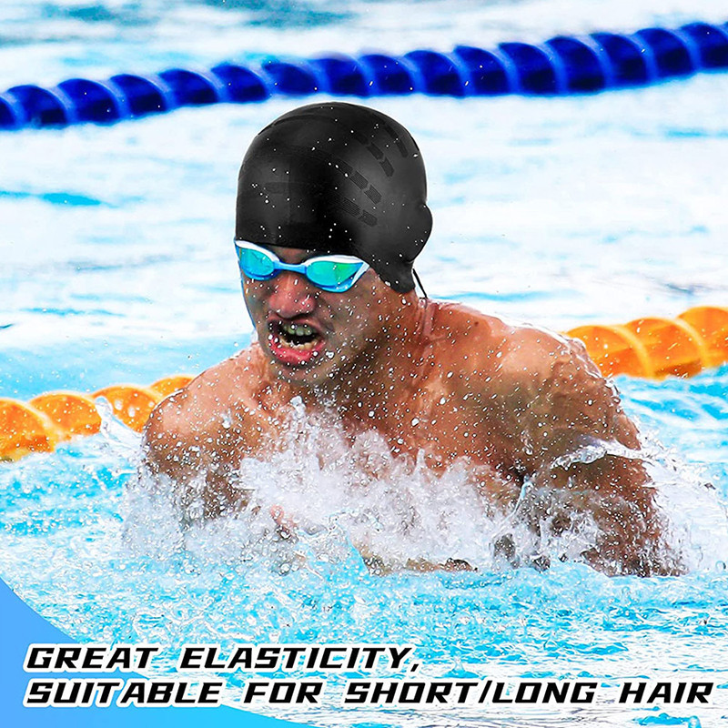 Täiskasvanute veekindlad ujumismütsid meeste naiste ujumisbasseini müts pikkade juustega basseinimüts kõrvakaitsega, sukeldumisvarustus