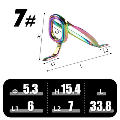 Rainbow Casting Fishing Rod Guides Rod Building Line Eyelet Ceramic Ring Ceramics Line Guide Ring Αξεσουάρ ψαρέματος