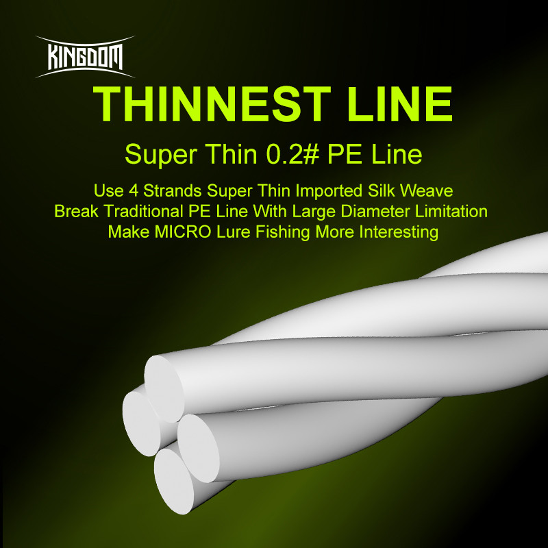 Kingdom THINNEST õngenöör Super Thin 0,2#/0,4#/0,6# 9-12LB PE õngenöör 4 punutud mitmekiuline õngenöör karpkalapüügiks